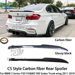 For BMW 3 Series F30 F35&M3 F80 Sedan CS Style Carbon fiber Rear Spoiler Trunk wing 2011-2019 Carbon fiber