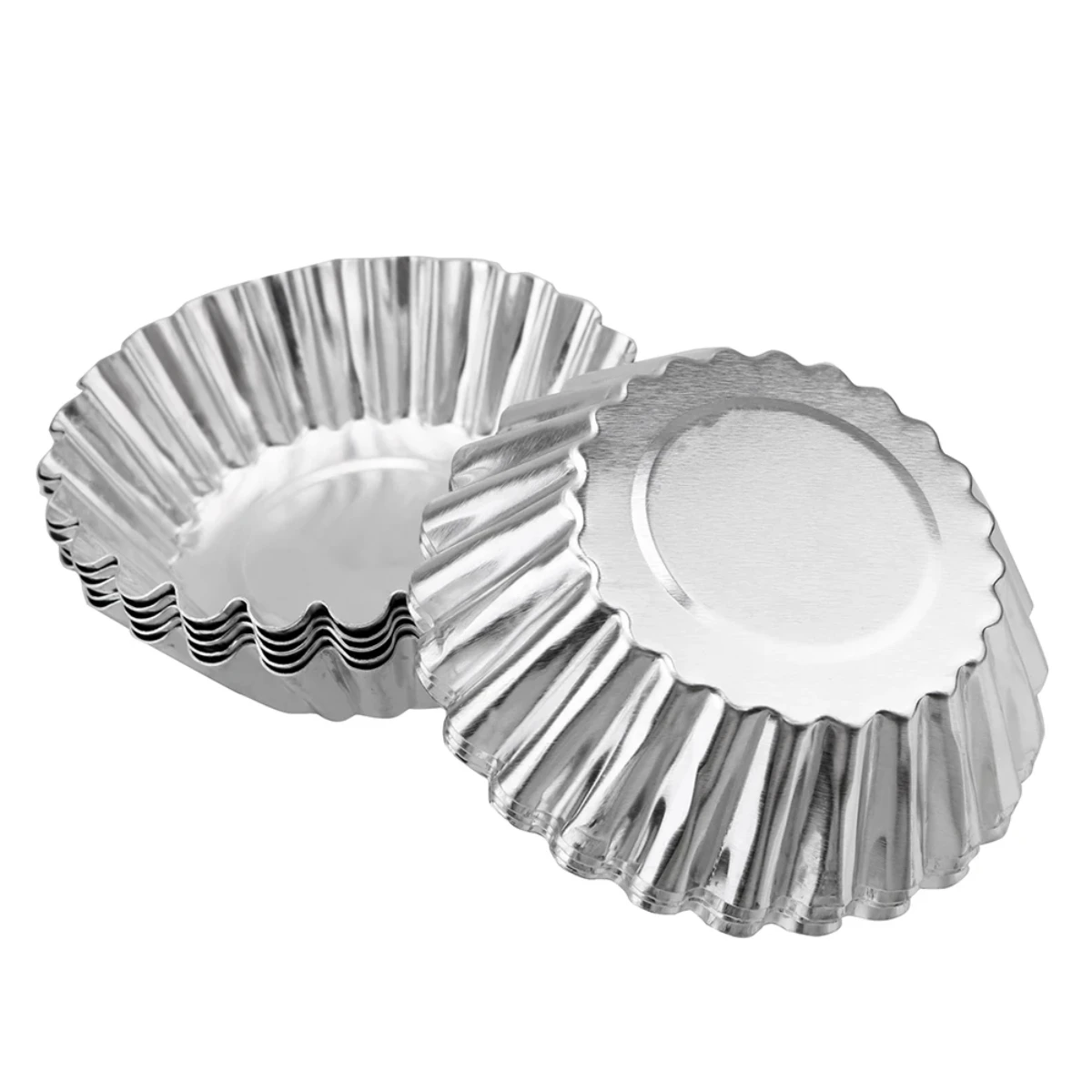 

Non-stick Ripple Egg Tart Mold 10pcs/set Flower Shape Cupcake Mold Bakeware Aluminum Alloy Pudding Jelly Mold Muffin Baking Cup