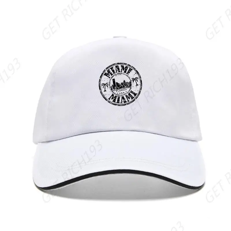 

Men Baseball Cap Lowest Price Cotton Miami Florida Palms Beach Stamp Vintage Baseball Cap For Men Print