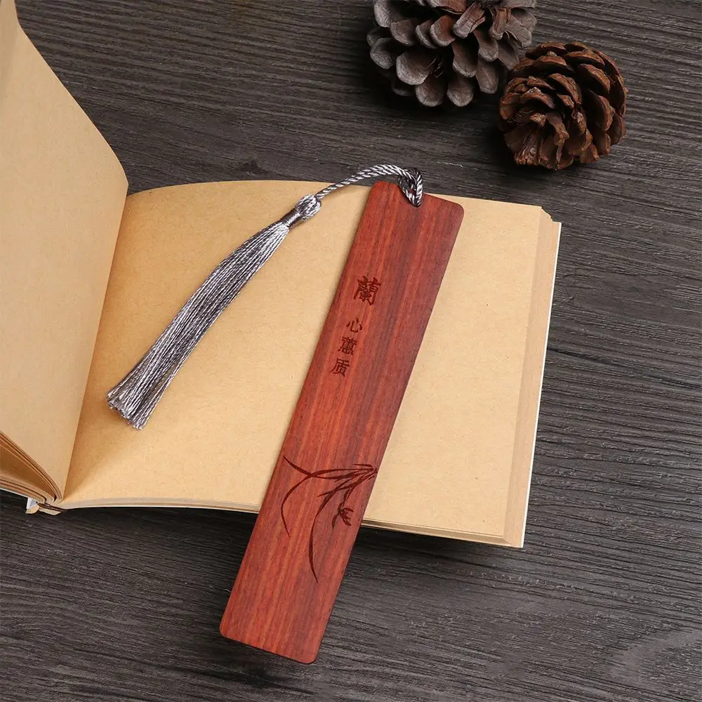 Stationery Vintage Chinese Style Book Clip Pagination Mark Bookmark Sandalwood Label