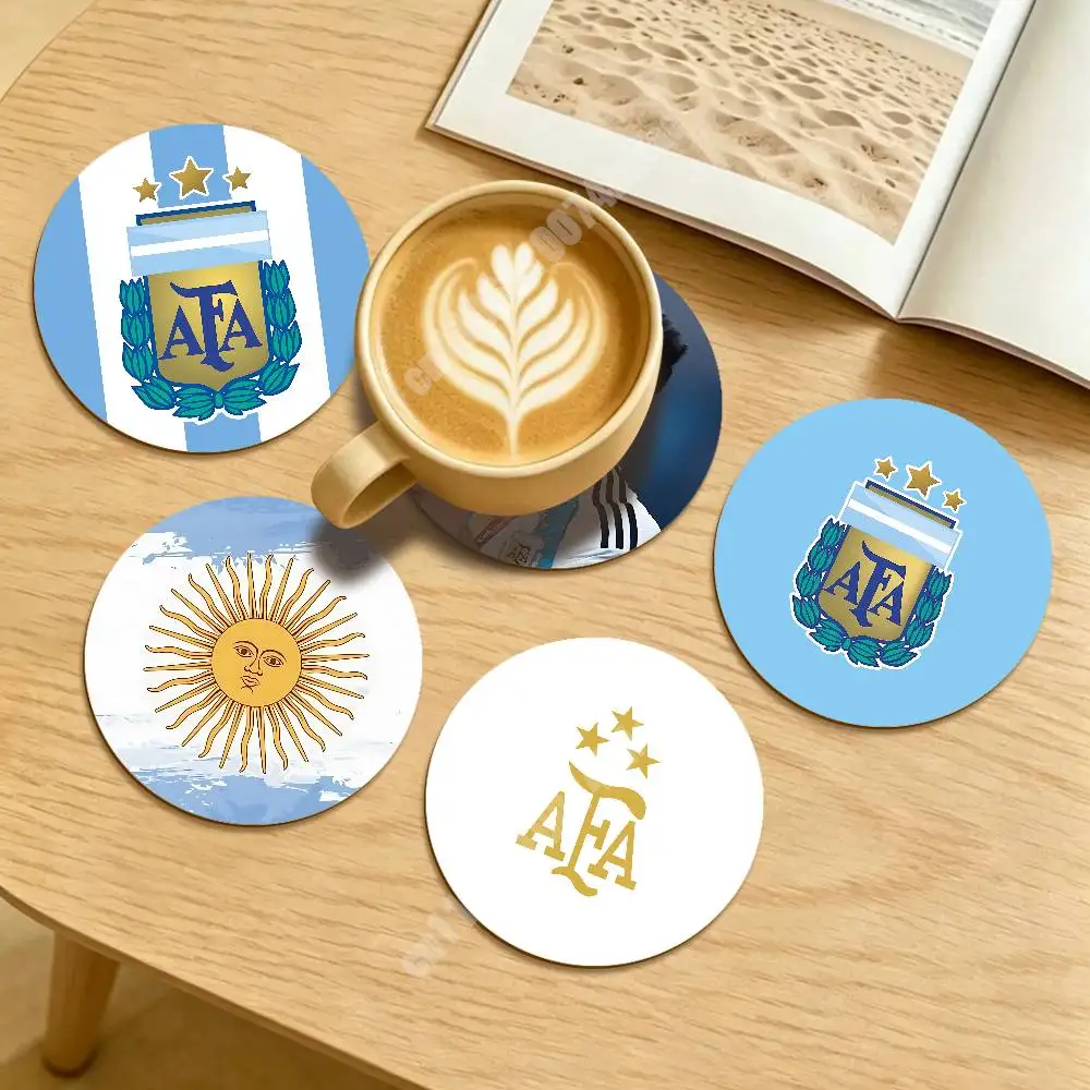 

Argentina Football 2026 Soccer Round Coaster for Drink Cup ARG Clean Table Styling Sustainable Lifestyle Decor