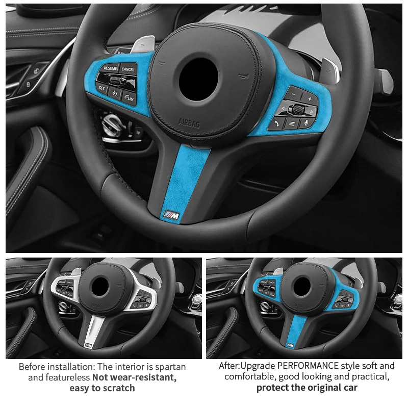 Made of Alcantara For New BMW Series Fit for G Chassis Car Steering Wheel Trim Sticker Car Premium Interior Tuning Accessories