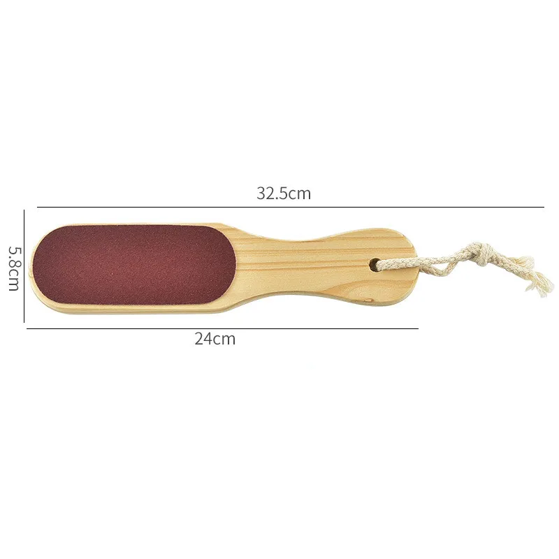 Double Sided Foot File Callus Dead Skin Remover Pumice Stone Wooden Handle Feet Rasp Scrubber Pedicure Grater