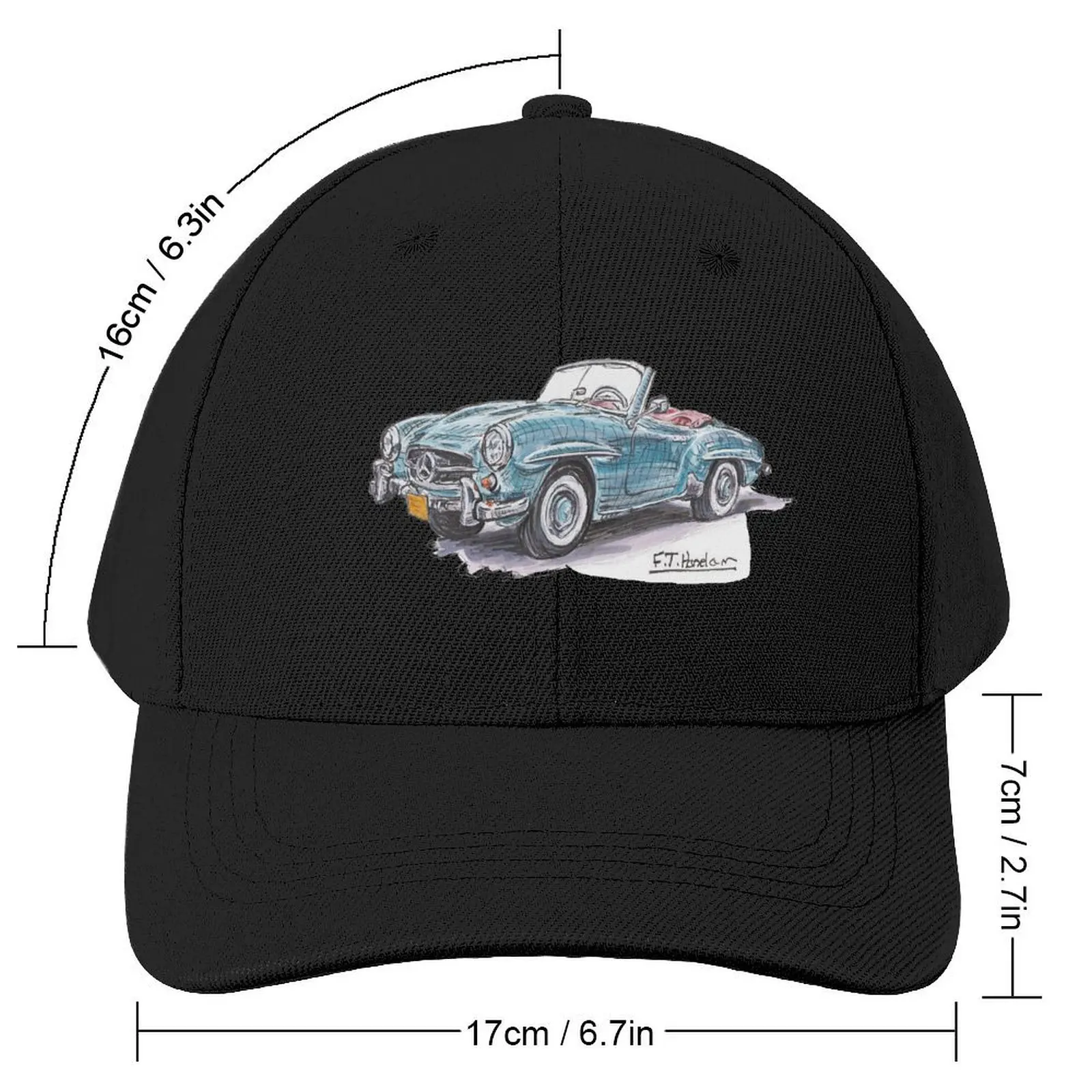 Classic Mercedes 190 SL in blue. Baseball Cap Gentleman Hat Bobble Hat Girl Men's