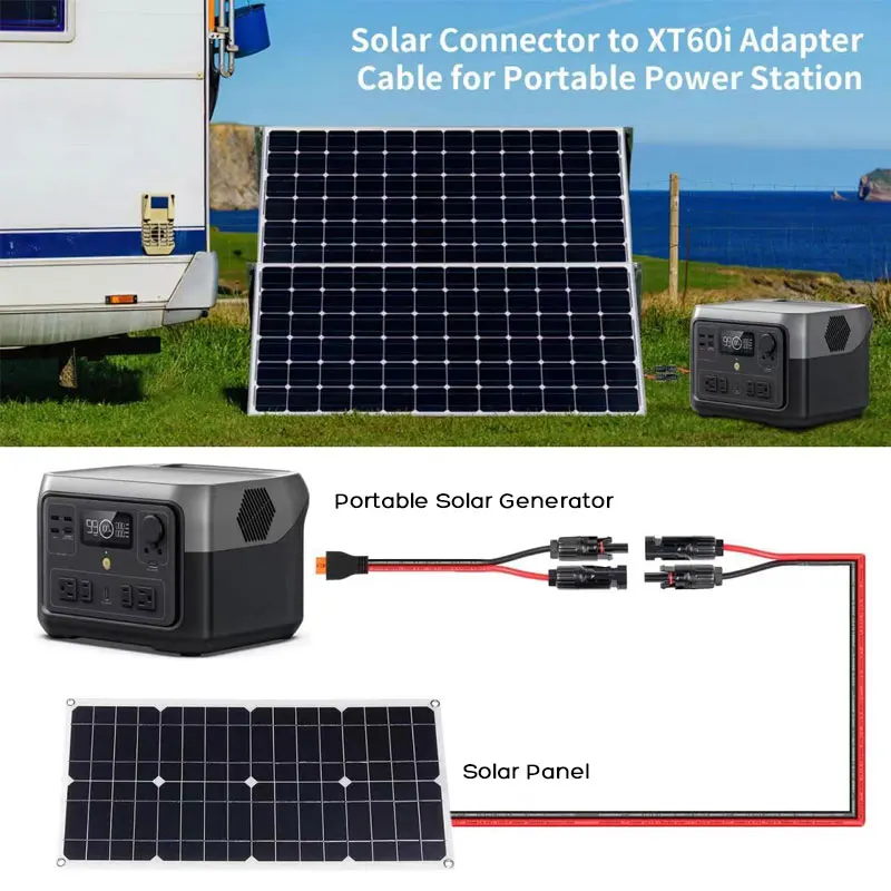 3m 1.5m 12AWG XT60i to Solar Panel Extension Cable for Ecoflow RIVER 2/RIVER 2 Max/RIVER 2 Pro/DELTA 2/DELTA Max/DELTA Pro Wave.