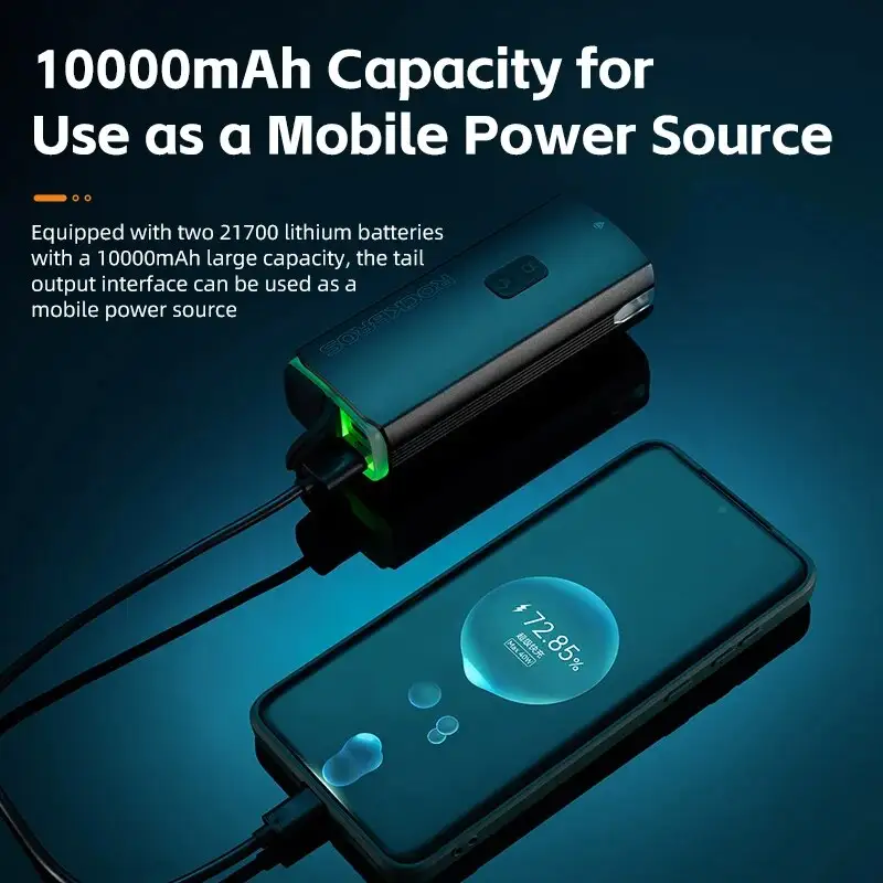ROCKBROS 3000LM Bike Light 10000mAh Power Bank Type-C Charging Front Lamp Bicycle Headlight MTB Road Cycling Flash Highlight - 4