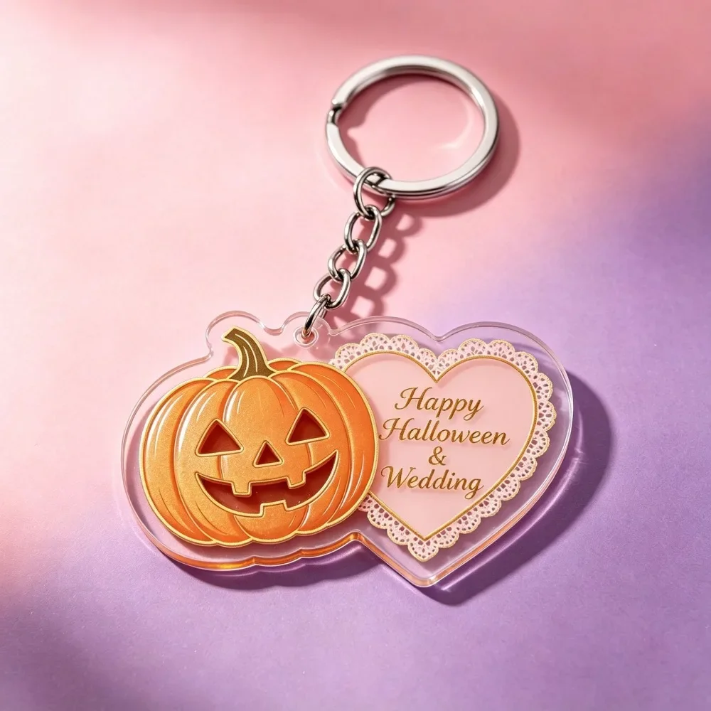 2026-Halloween Haunted House Acrylic Keychain Black Cat Spooky House Key Ring Bag Pendant Halloween Party Gift - view 5