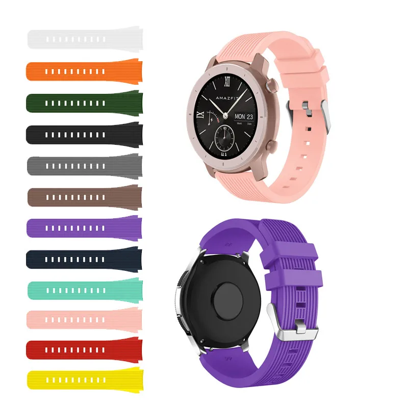 

Для Huami Amazfit GTR 2 2e 3 4 Pro GTR 42 мм 47 мм PACE Stratos 2 2S 3 20 мм 22 мм силиконовый ремешок-браслет