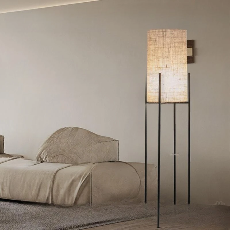 

Japanese retro style living room bedroom dining room study tea room creative designer B & B wabi sapphire linen floor lamp