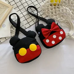 Disney Mickey Mouse Minnie Mouse Mini Crossbody Bag Children Canvas Messenger Bag Fashion Cartoon Printed Shoulder Chest Bags