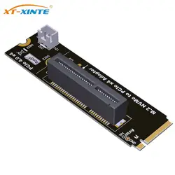 M2 Key-M Pci-E 4.0 X4 X1 Slot Riser Card Adapter Board Converter Kaart Met Sata Netsnoer voor M.2 Nvme M Key 2260 2280 Ssd
