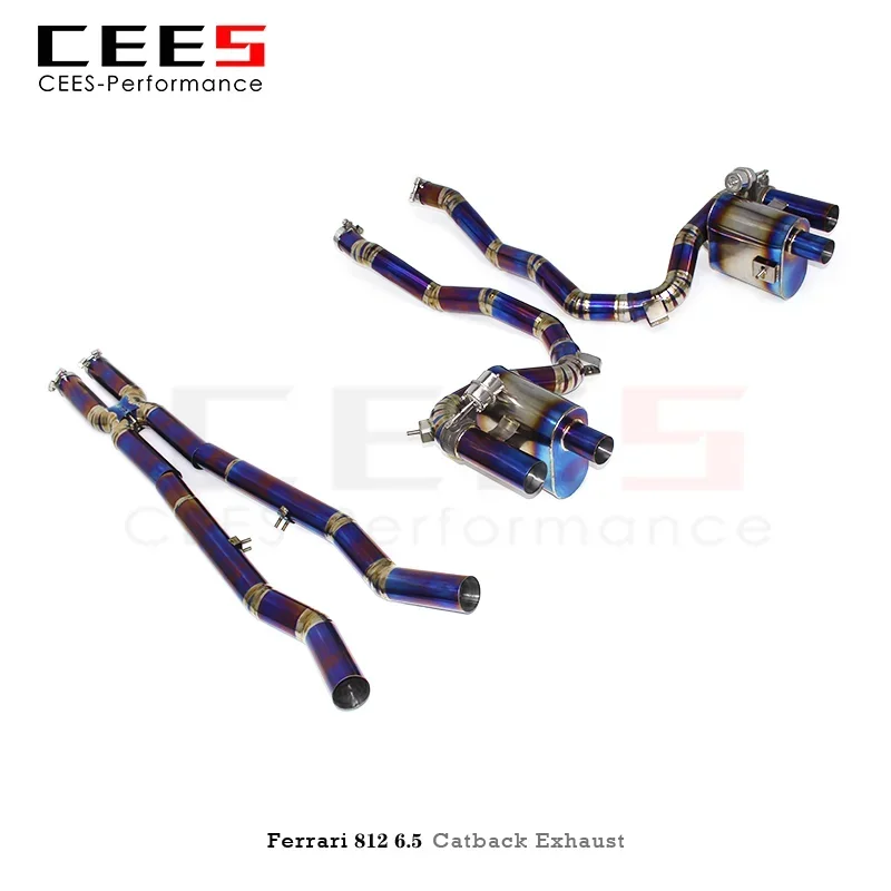 

cees Titanium Alloy Exhaust Pipes for Ferrari 812 6.5 2017-2020 Performance Valved Exhaust Muffler Catback Exhaust System