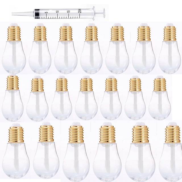 

20Pcs Light Bulb Lip Gloss Tube Empty Refillable Lips Gloss Bottles 9ML DIY Cosmetics Lip Glaze Bottles Makeup Sample Tubes