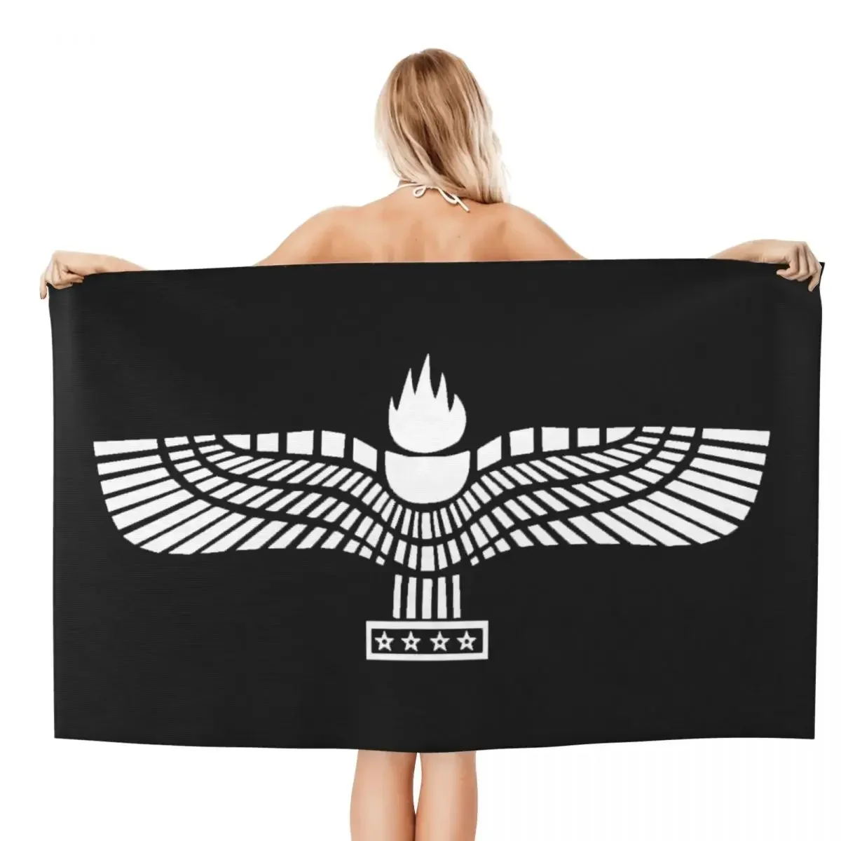 Custom Syriac Suryoyo Flag Beach Bath Towel Microfiber Aramean Shower Sports Yoga Towels