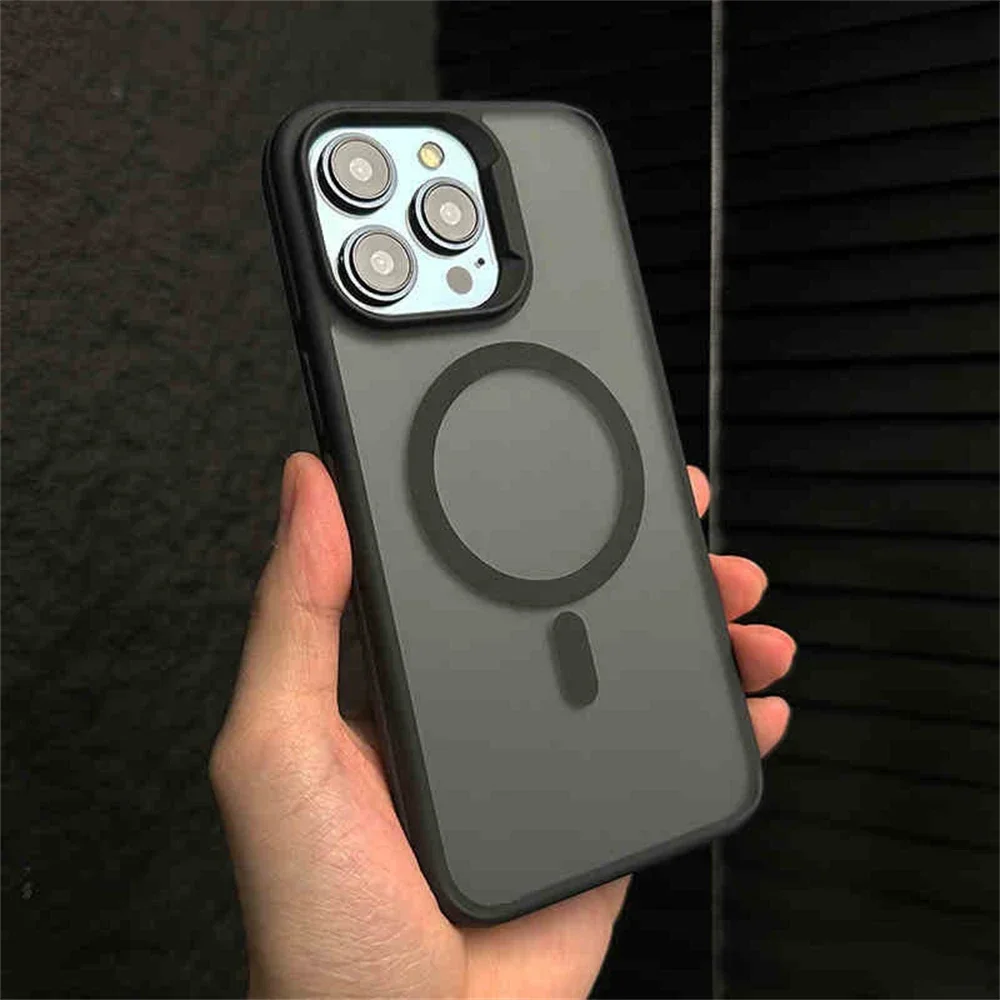 

Luxury Matte Translucent Magnetic Phone Case for iPhone 16 15 14 13 12 11 Pro Max Plus Wireless Charging Cover