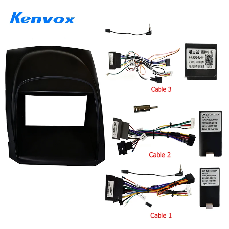 9inch Android car audio radio fascia frame for Ford Fiesta  2012-2015 2Din Stereo DVD Dash mount kit panel wire cable adapter