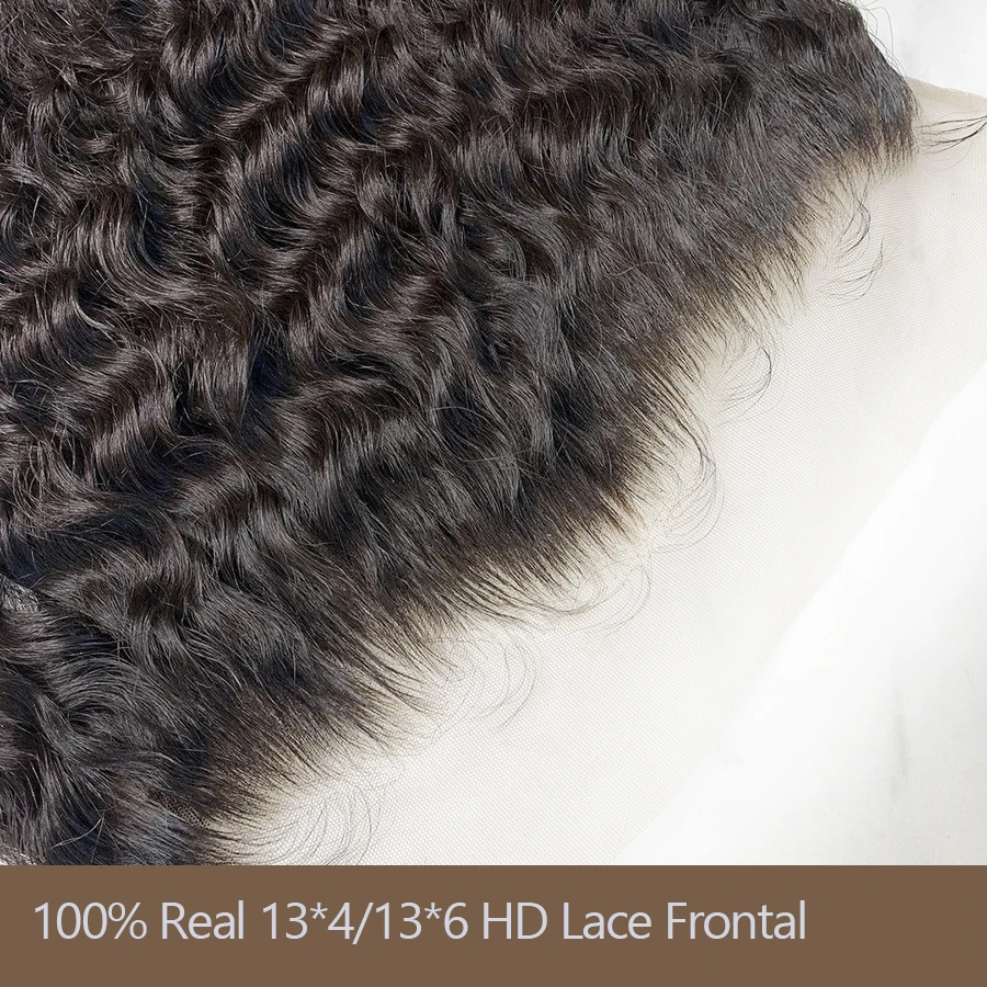 Curly 13x6 HD lace Frontal Invisible HD Transparent Lace Melt Skins 6x6 7x7 HD Lace Closure Only Human Hair Remy Pre Plucked