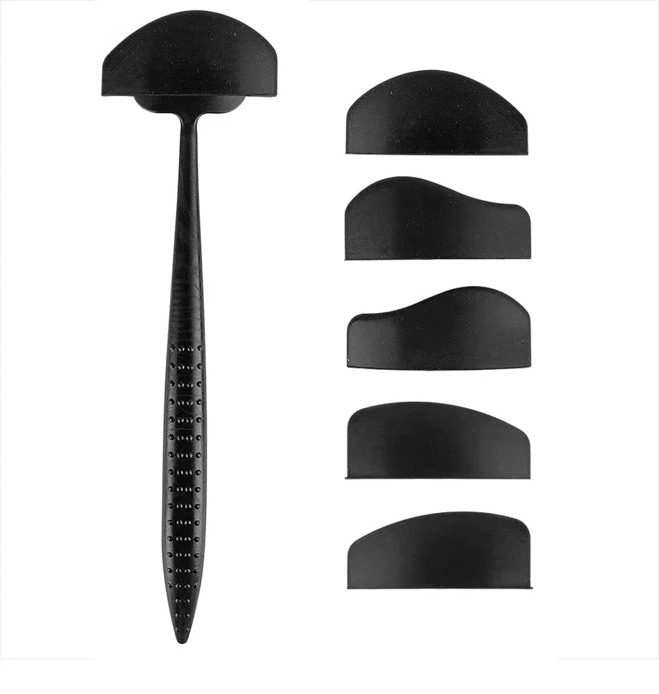 مجموعة طوابع مكياج العيون 6 في 1 - ختم كحل مجنح مع 6 رؤوس قابلة للاستبدال وحامل تجفيف، أداة استنسل سريعة التماثل لـ P