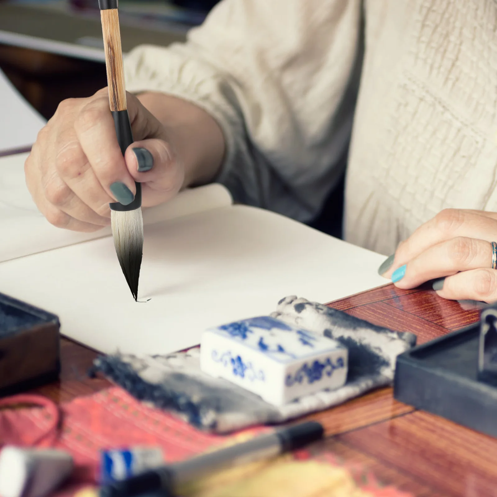 

1Pcs Wolf Goat Hair Large Calligraphy Brush Pen Traditional Chinese Writing Tool for Beginners and Professionals Watercolor