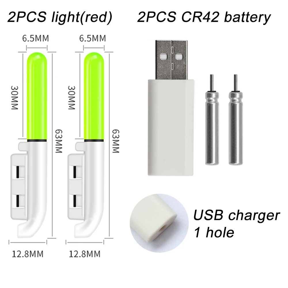 Verbesserte Nacht Angeln Schwimmt Licht Leucht CR425 3,6 V Lithium-Batterie Ladegerät Set Boje Werkzeuge Süßwasser Bobber Pesca Tackle