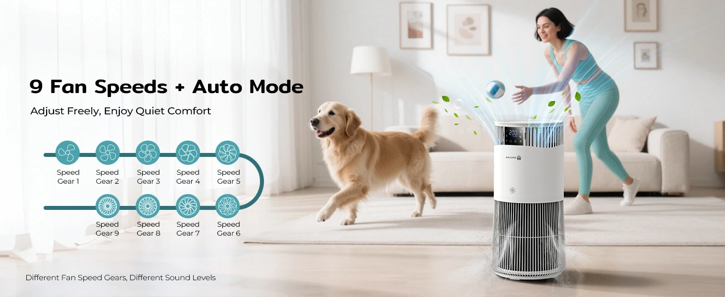 Amicura P2 2-in-1 Luftreiniger mit Luftbefeuchter-Kombination für Zuhause, gegen Allergien und Tierhaare, für Raucher im Schlafzimmer, H13 True HEPA-Filter – Detail 8