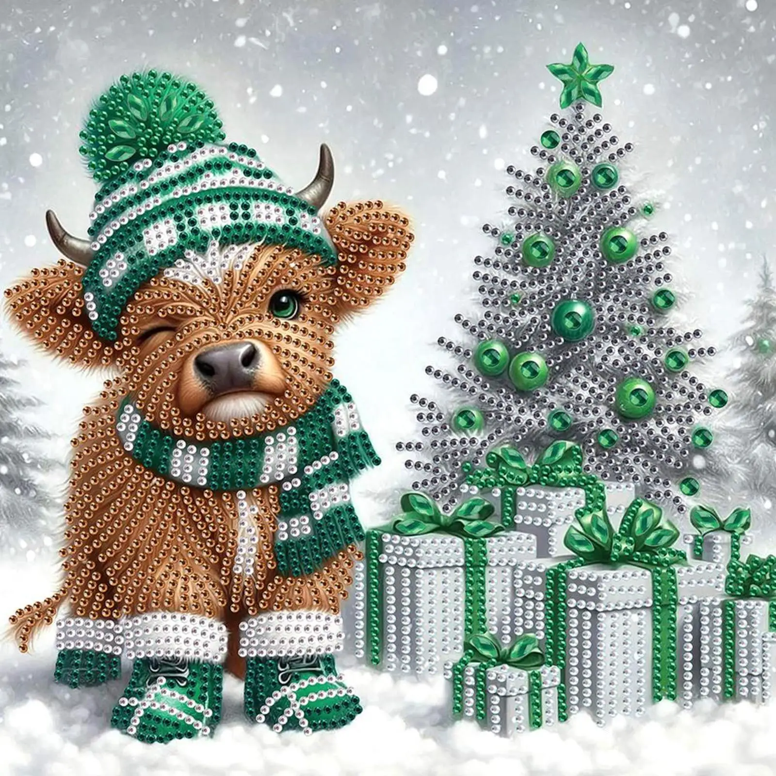 

Набор для алмазной вышивки 5D DIY, 4 шт., с частичным покрытием, специальной формы, с изображением животных, 30x30 см