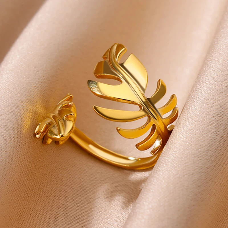 316L roestvrijstalen ringen voor vrouwen goudkleurige meerlaagse geometrische open ring vintage waterdichte bruiloft esthetische sieraden cadeau