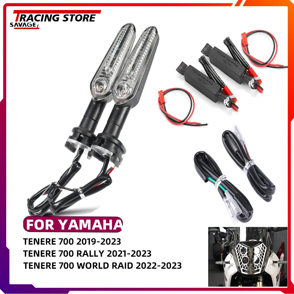 

Tenere700 мотоциклетные светодиодные указатели поворота, мигающие для YAMAHA TENERE 700 RALLY TENERE 700, мигающие кабели с индикатором мирового дождя