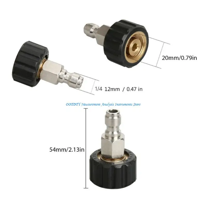 367D Quick Releases M22 to 1/4Inch Adapter Converter Connector for Home Garden Pressure Washers Hose with Long Service Life