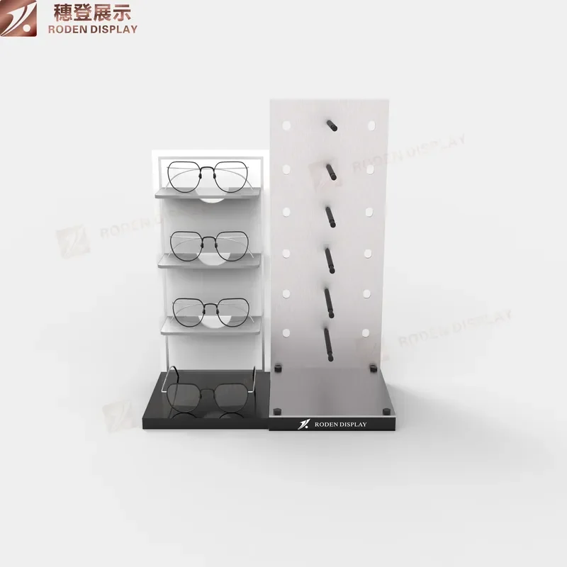 Adjustable Rod Metal Acrylic Eyewear Display Stand Multi Layer Sunglasses Rack For Optical Store Retail Shop Modern Design