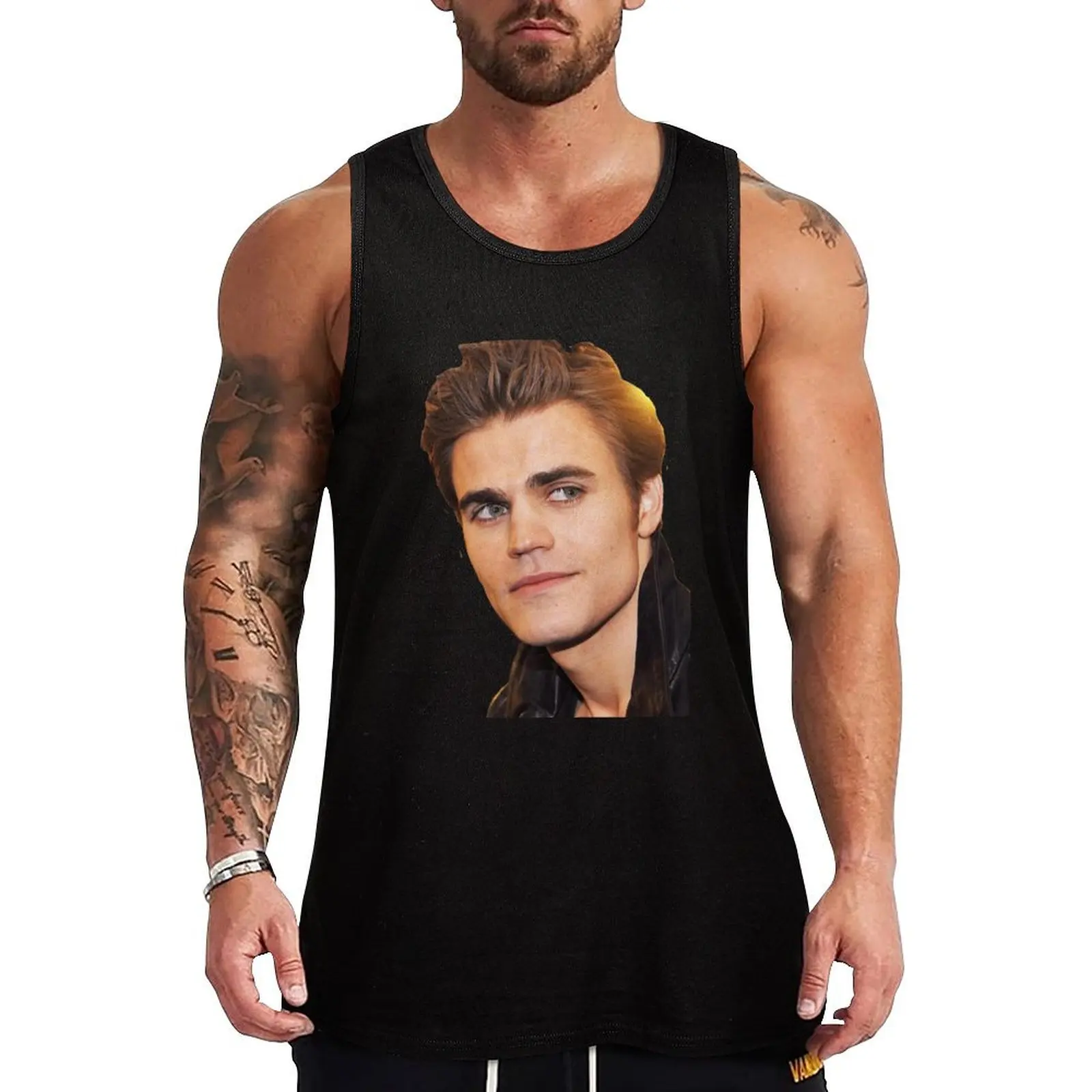 

Paul Wesley Tank Top sleeveless sleeveless gym shirt man fitness Gym T-shirts for men