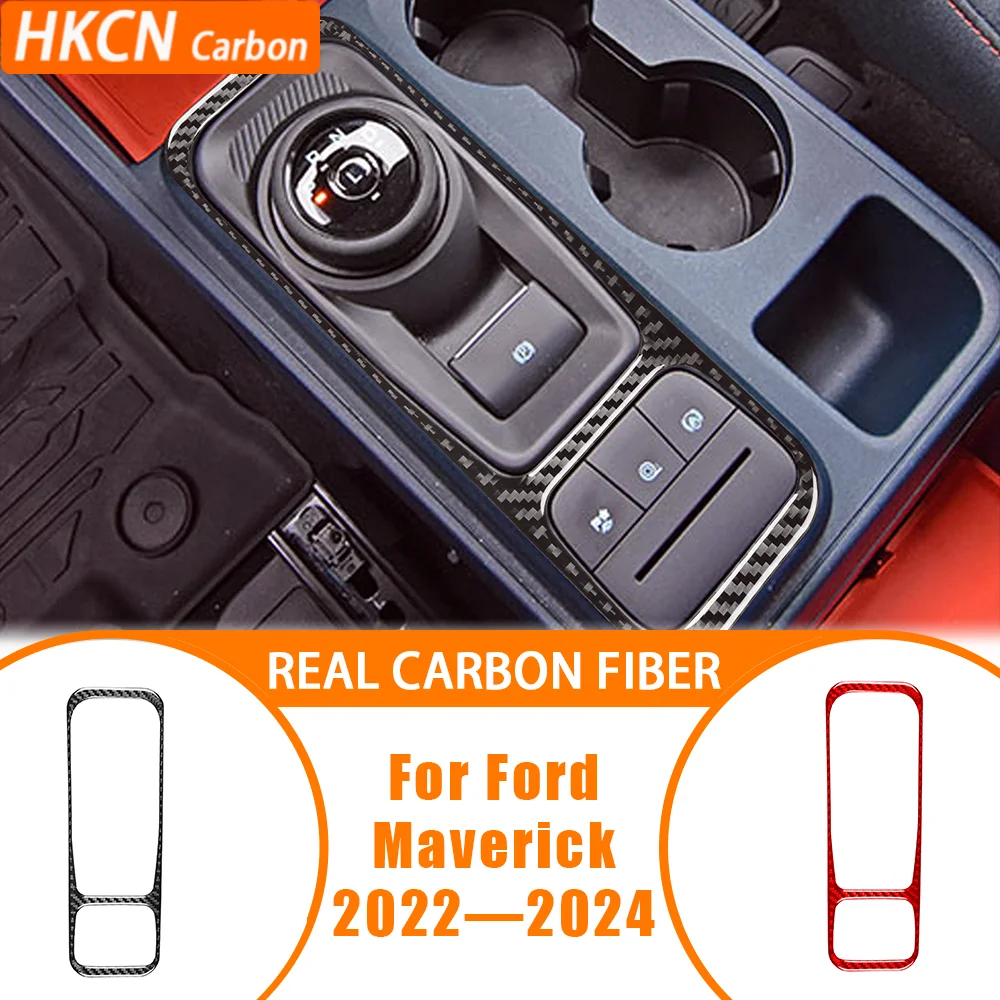 

For Ford Maverick 2022—2024 Carbon Fiber Console Gear Shifter Frame Panel Car Interior Accessories Cover Trim Modified Sticker