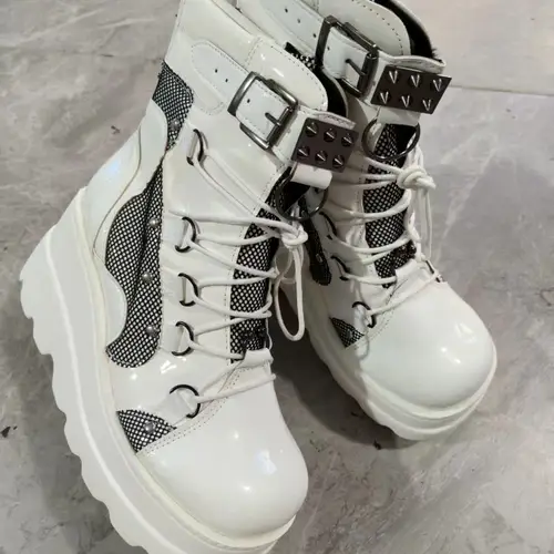 New Punk Style Women Boots Fashion Thick Sole Ankle Boots Exquisite Wedge Heel Casual Boots for Woman Designer Shoes Botas Mujer - Image 3