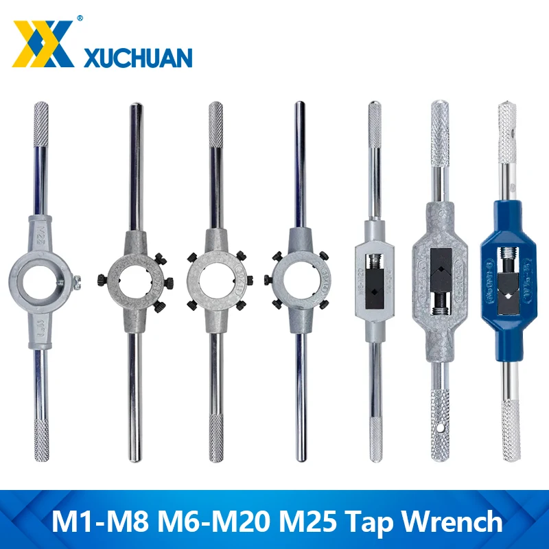 

XUCHUAN Tap Wrench M1-M8 M6-M20 M25 Adjustable Hand Tap Thread Screw Tap Drill Wrench For Metal Workpiece Threading Tools