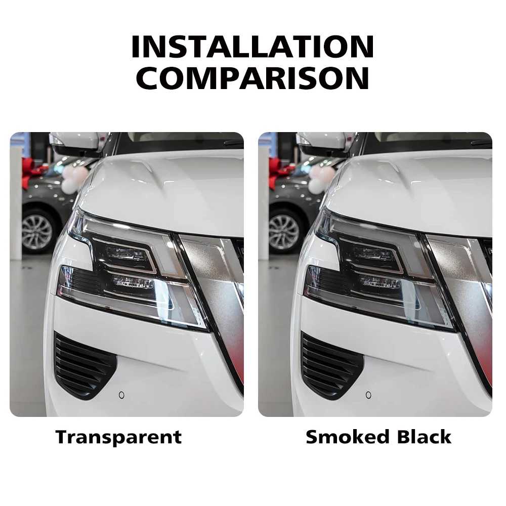 TPU Headlight PPF for Nissan Patrol Y63 Y62 2015-2026 High-Gloss Smoke Black Pre-Cut Anti-Scratch Protective Film Vinyl Wrap Kit view 3