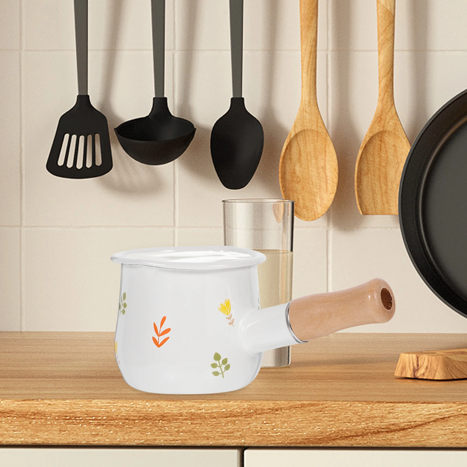 

Enamel Milk Pot Non-Stick Small Saucepan For Baby Food Cooking Heat-Resistant Kitchen Stockpot Multi-Function Soup Pot Noodles