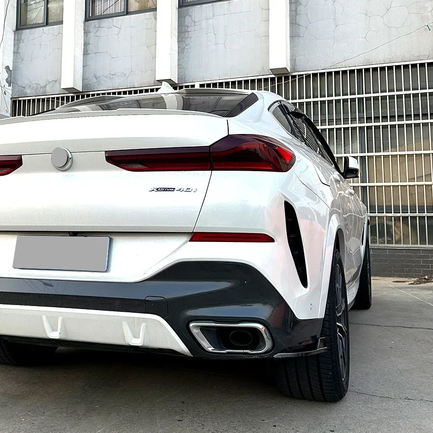 Front Bumper Lip Spoiler Diffuser Splitters Aprons Cover Guard For BMW X6 G06 M Sport 2020 2021 2022 Exterior Tuning Accessories