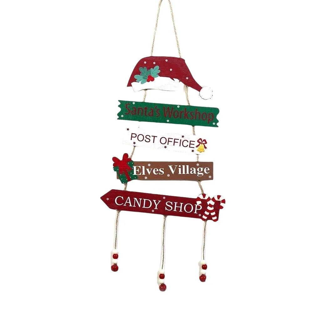 Tiered Christmas Door Sign Vintage Handcrafted Hanging Welcome Board Eco-friendly Multi-layered Wooden Plaque Retailers