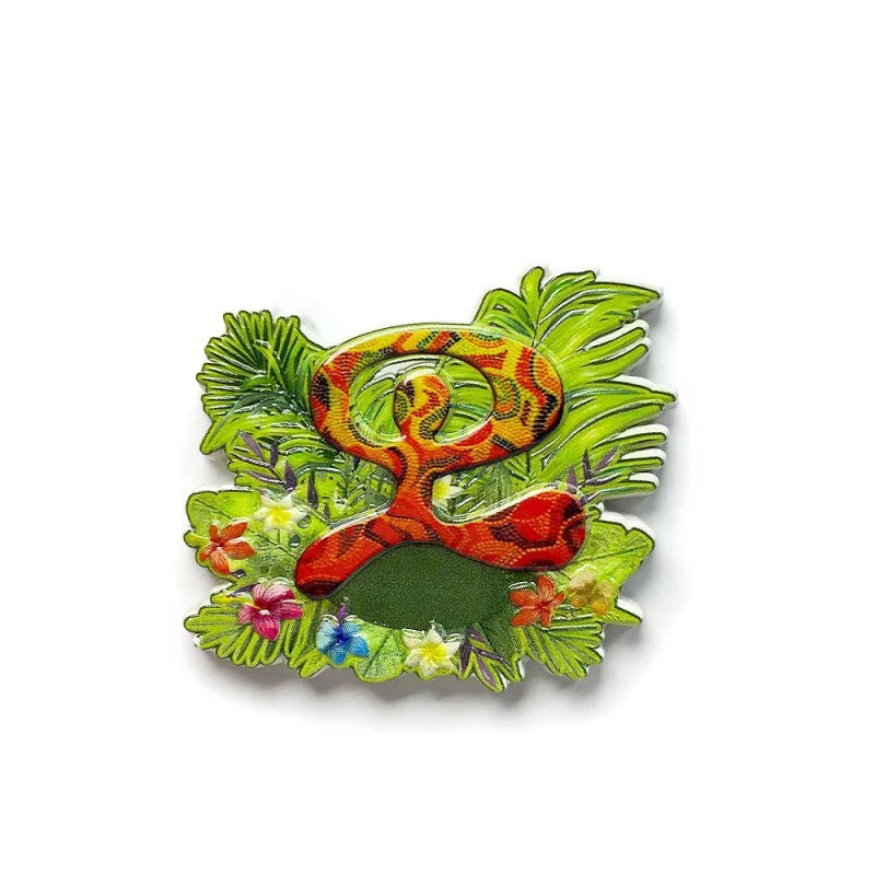 Unique Design Snake-Shaped Ornament Magnetic Refrigerator Magnet Souvenir Collectible Accompanying Gift