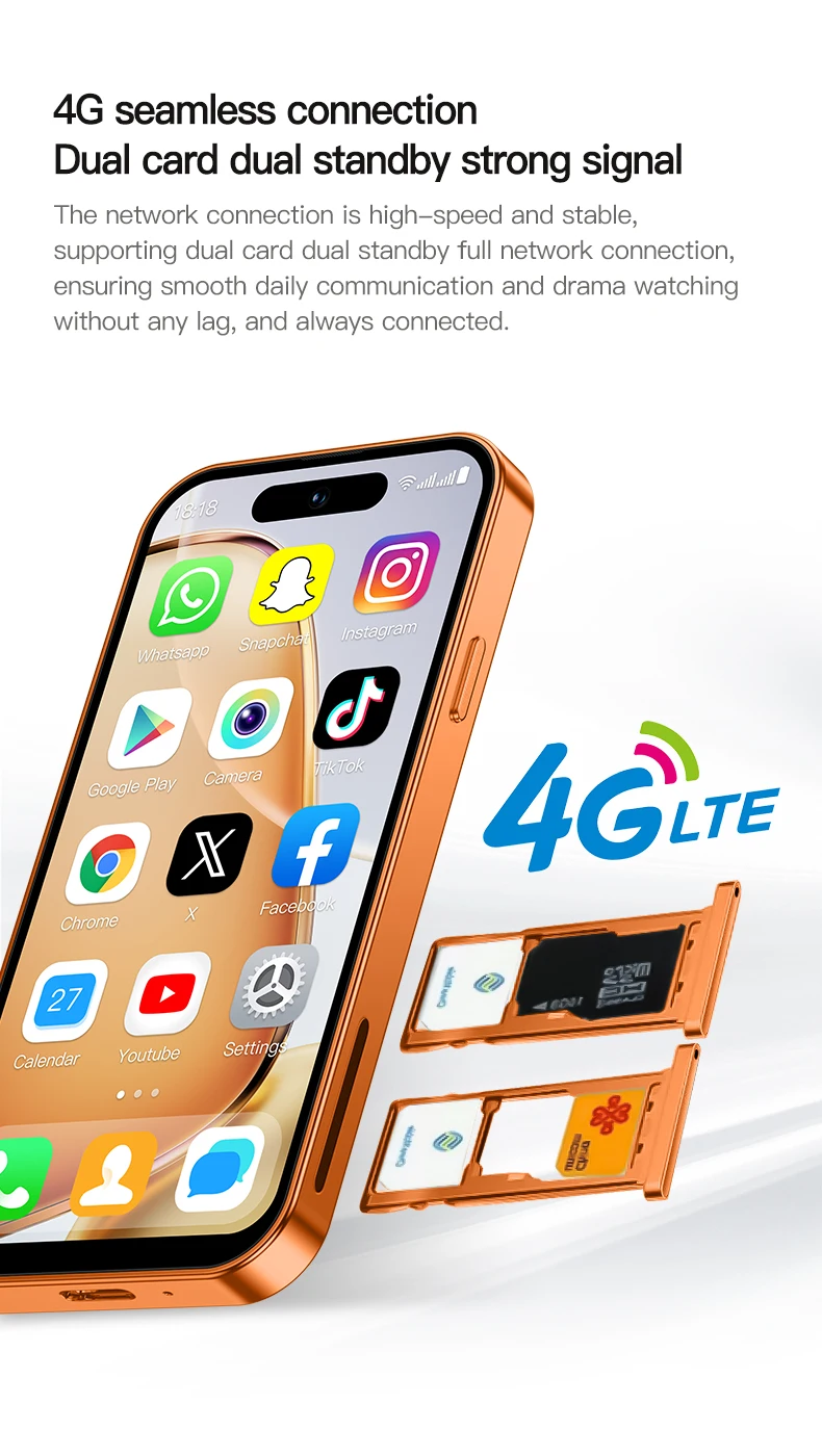 2026 New ONEMYTH Orange A18 Pro&A19 Pro, 3.99″/4.5″, 2000mAh Battery, 4G Network Dual SIM Cards, mini Smartphone
