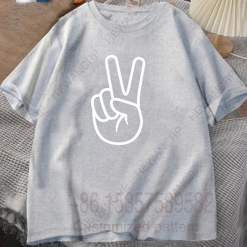 السلام علامة الجرافيك طباعة الرجال الرجعية القطن تي شيرت س الرقبة قصيرة الأكمام تي شيرت الرجال للجنسين المتضخم عادية تي شيرت بلايز #6