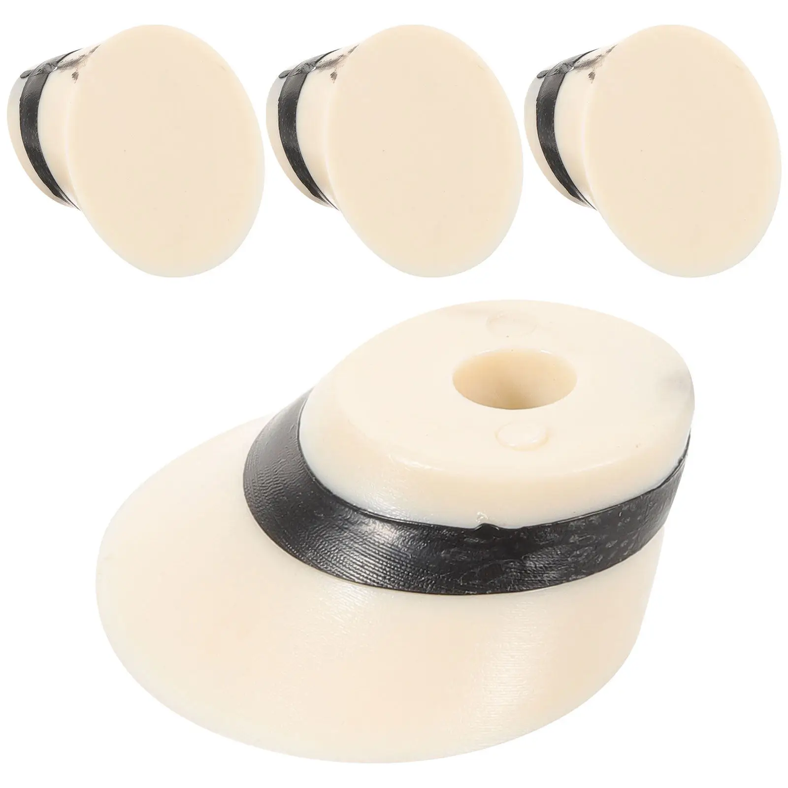 4Pcs Chinese Erhu Top Pole Heads Erhu Pole Fittings Replacement Parts Bone Powder Bakelite Curved Shape for Smooth Playing and