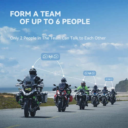 Imagen 2 del producto Lexin G2P motocicleta Blutooth intercomunicador casco auriculares Bluetooth, comunicador manos libres hasta 6 conductores interfono con Radio FM
