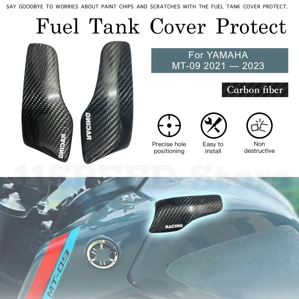 

motorcycle accessories MT09 For YAMAHA MT-09 2021 2022 2023 Motorcycle Carbon Fiber Fuel Tank Protection Decorative Side Cover