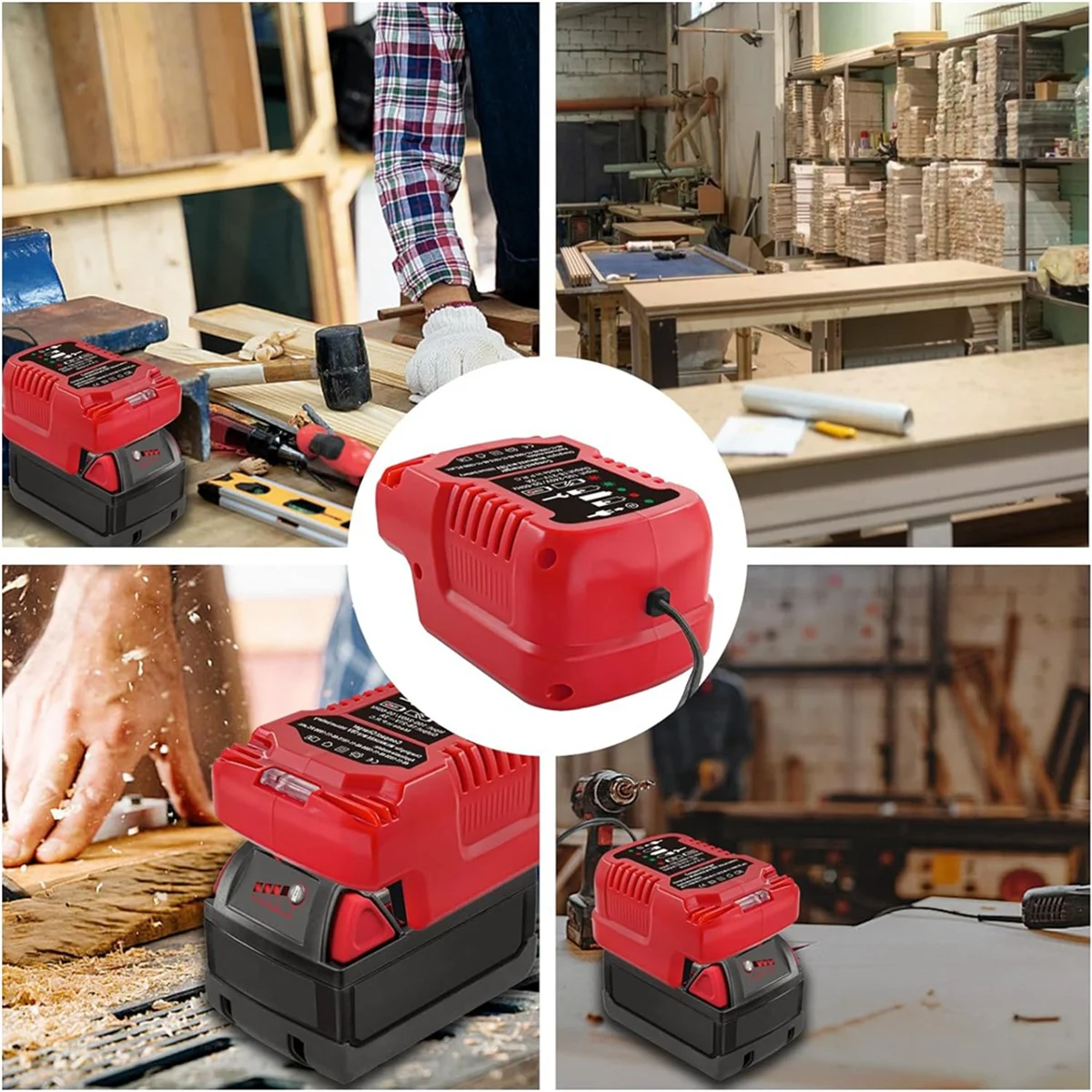 Wymienna mini ładowarka do akumulatora Milwaukee M18 18 V, rozmiar 1/4 dla oryginału, na 48-11-1850 48-11-1840 48-11-1815 wtyczka EU