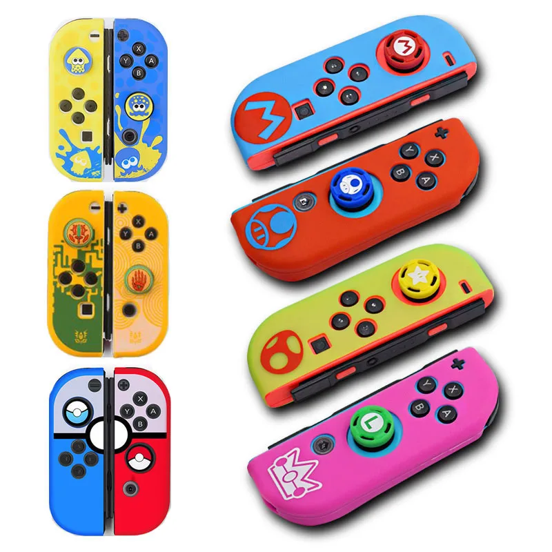 Silicone Soft Case Thumb Stick Grip Cap Joystick Protective Cover For Nintendo Switch Oled NS Joy-Con Controller Protector Skin