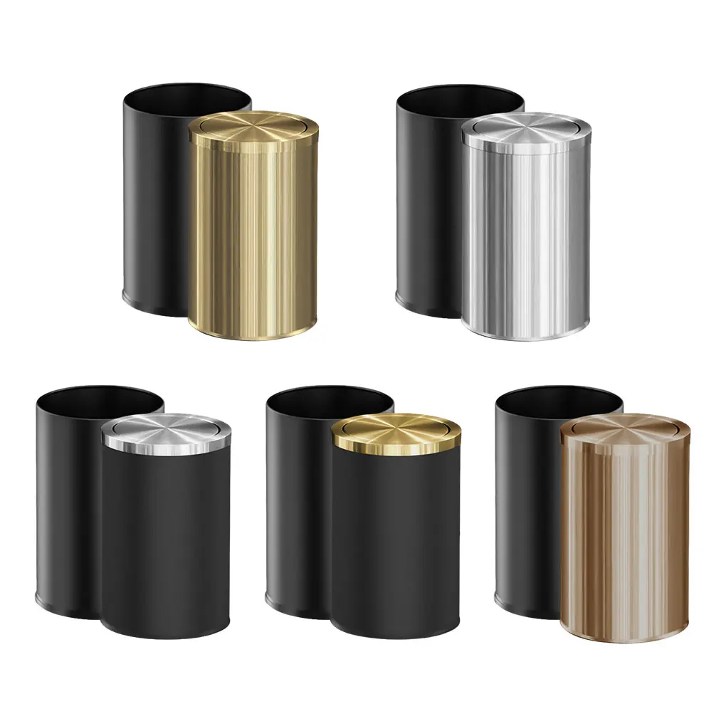 Space-saving Trash Can Quick-drying And Ergonomic Bathroom Dustbin Innovative Trash Cans Kitchen rose gold Double layer