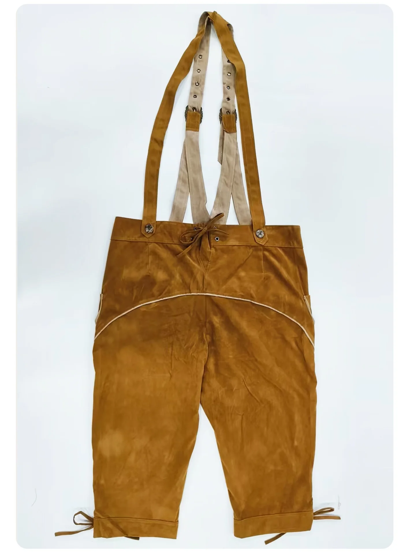 Vintage Bayerisches Lederhosen-Outfit für die Familie, Weißes Karohemd, Bestickte Hosenträgerhose, Oktoberfest-Party-Cosplay-Kostüm – Detail 26