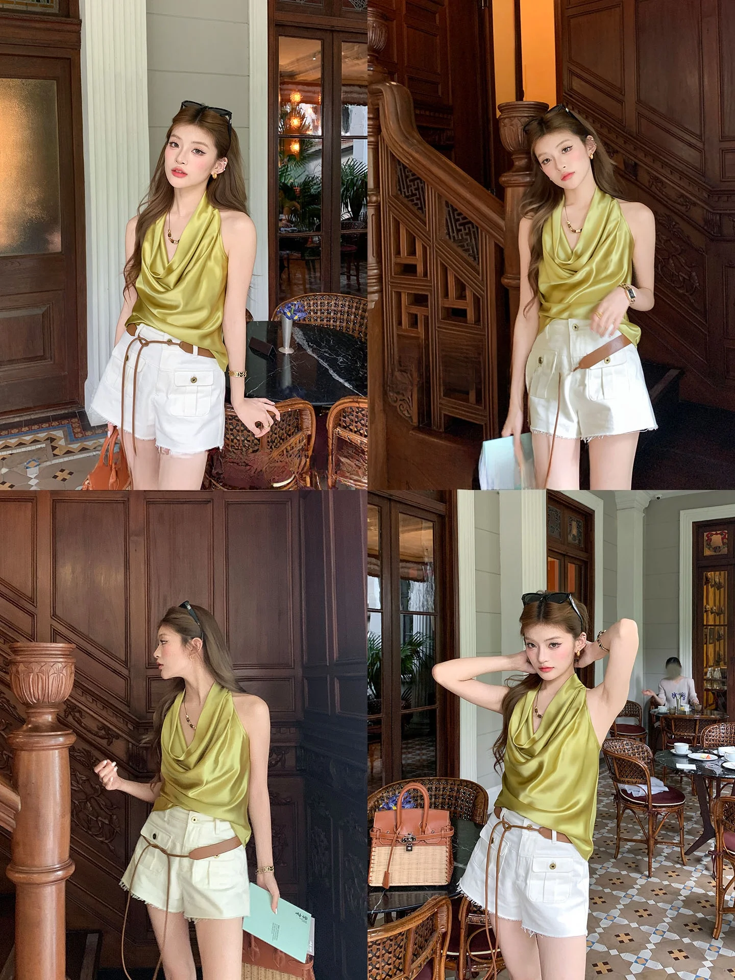 

Жилет женский свободного кроя Aviva on Earth из ацетатного атласа чистого цвета, летний, модный, с драпировкой, эксклюзив Earth Store