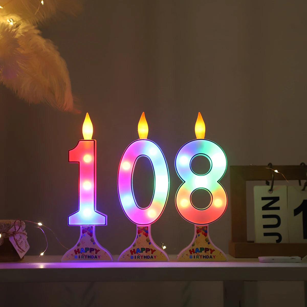 結婚披露宴、誕生日ケーキの装飾、休日の家のバーの装飾に適したデジタルキャンドル装飾ライト